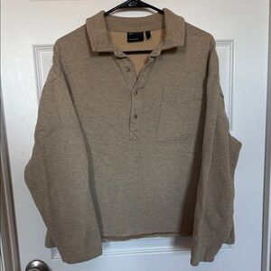 ASOS Beige Long Sleeve Polo Shirt